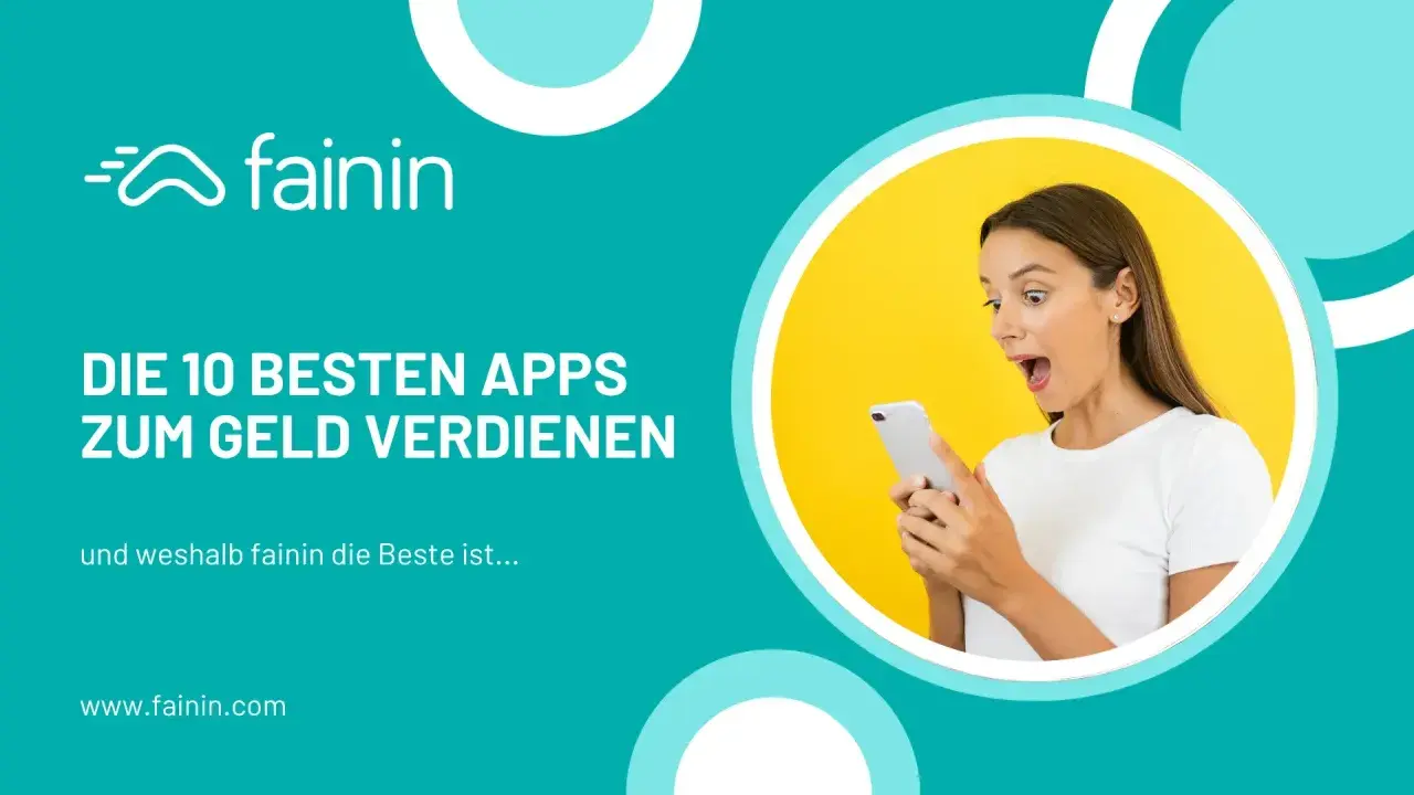 Überraschte Frau schaut auf ihr Handy. Die 10 besten Apps, wie mehr Geld verdienen, und warum fainin die beste ist.