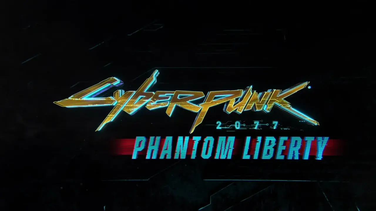 Logo Cyberpunk 2077 Phantom Liberty, zapowiedź rozszerzenia do gry, które przeniesie graczy do Dogtown.