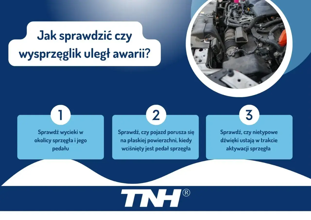 Jak sprawdzić, czy wysprzęglik uległ awarii? Sprawdź wycieki, ruch pojazdu i nietypowe dźwięki przy pedale sprzęgła.