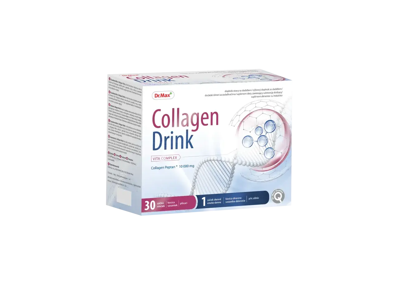 Dr.Max Collagen Drink: opinie o produkcie wspierającym skórę, włosy i stawy. Opakowanie zawiera 30 saszetek.