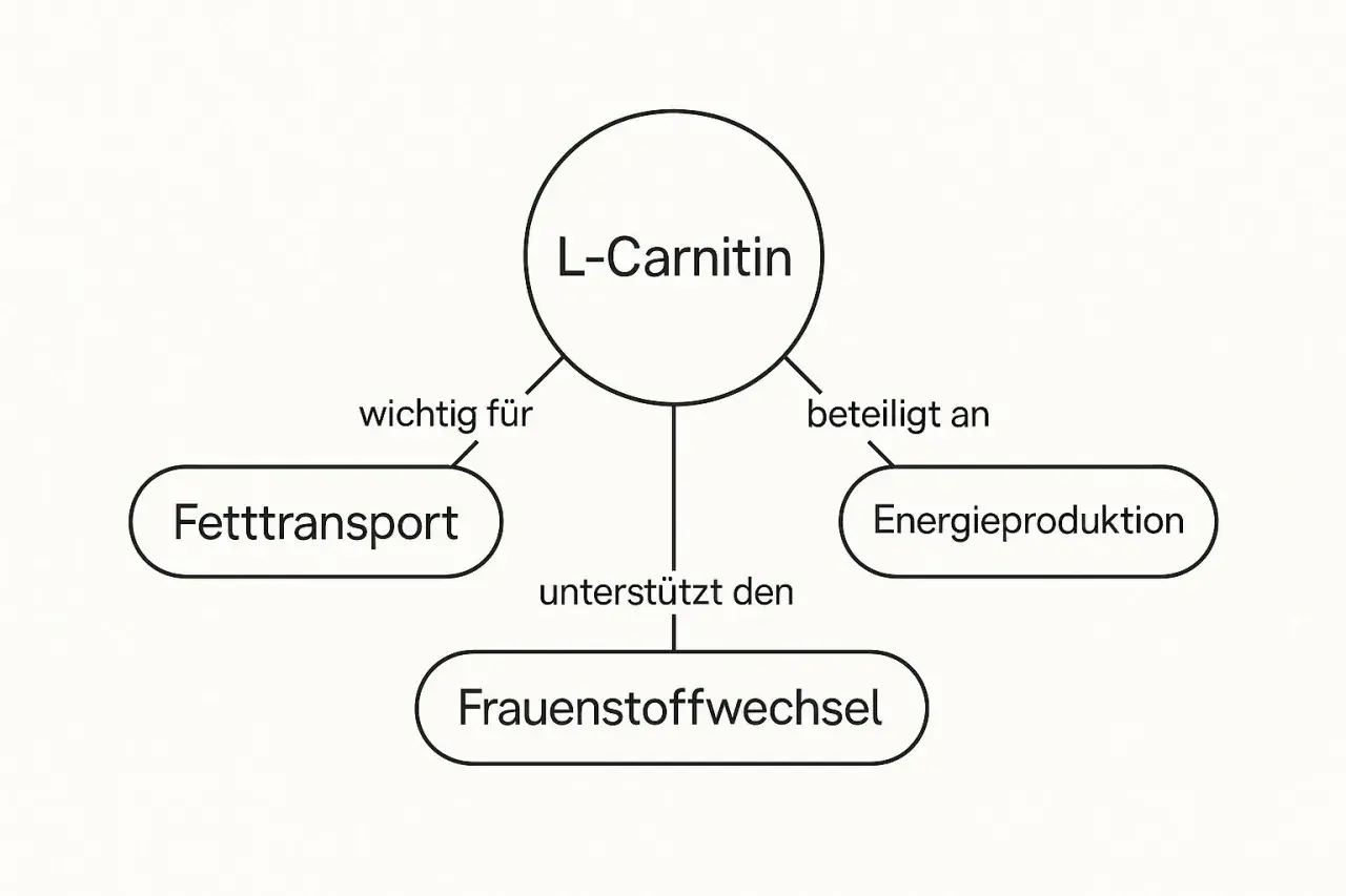 L-Carnitin ist wichtig für den Fetttransport, beteiligt an der Energieproduktion und unterstützt den Stoffwechsel.