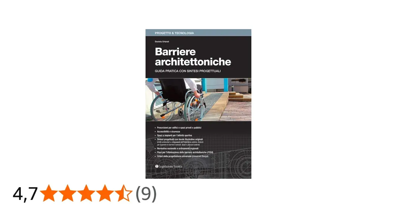 Copertina libro "Barriere architettoniche", guida pratica per l'accessibilità e l'eliminazione degli ostacoli.