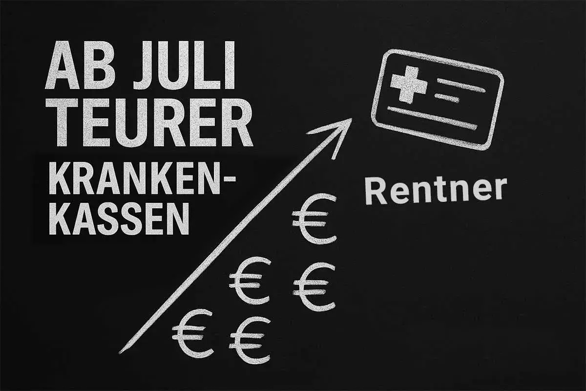 Ab Juli teurer: Krankenkassenbeiträge steigen. Nachteile für freiwillig gesetzlich versicherte Rentner durch steigende Kosten.