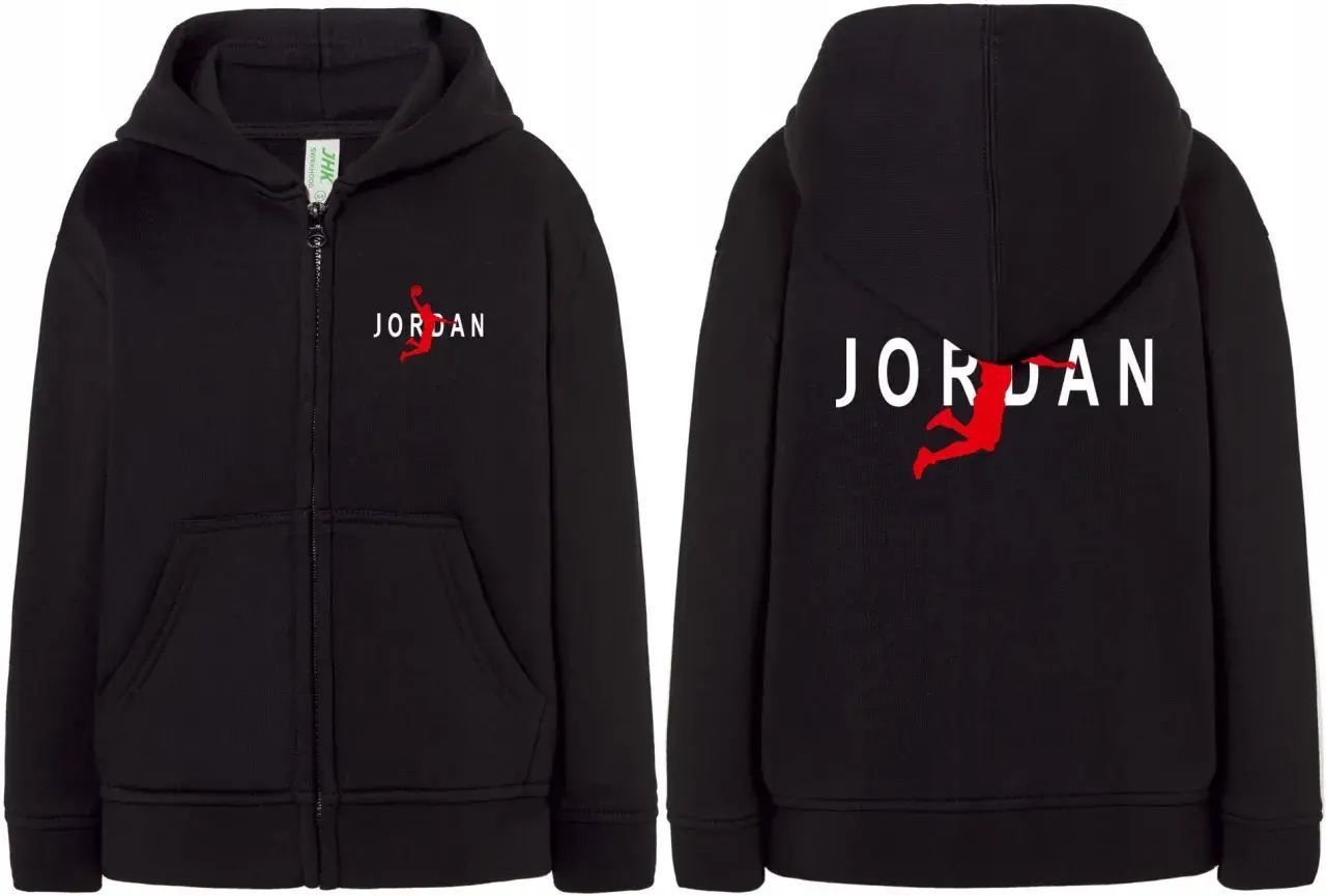 Czarna bluza z kapturem Jordan 23 z przodu i z tyłu. Logo Jumpman na piersi i plecach.