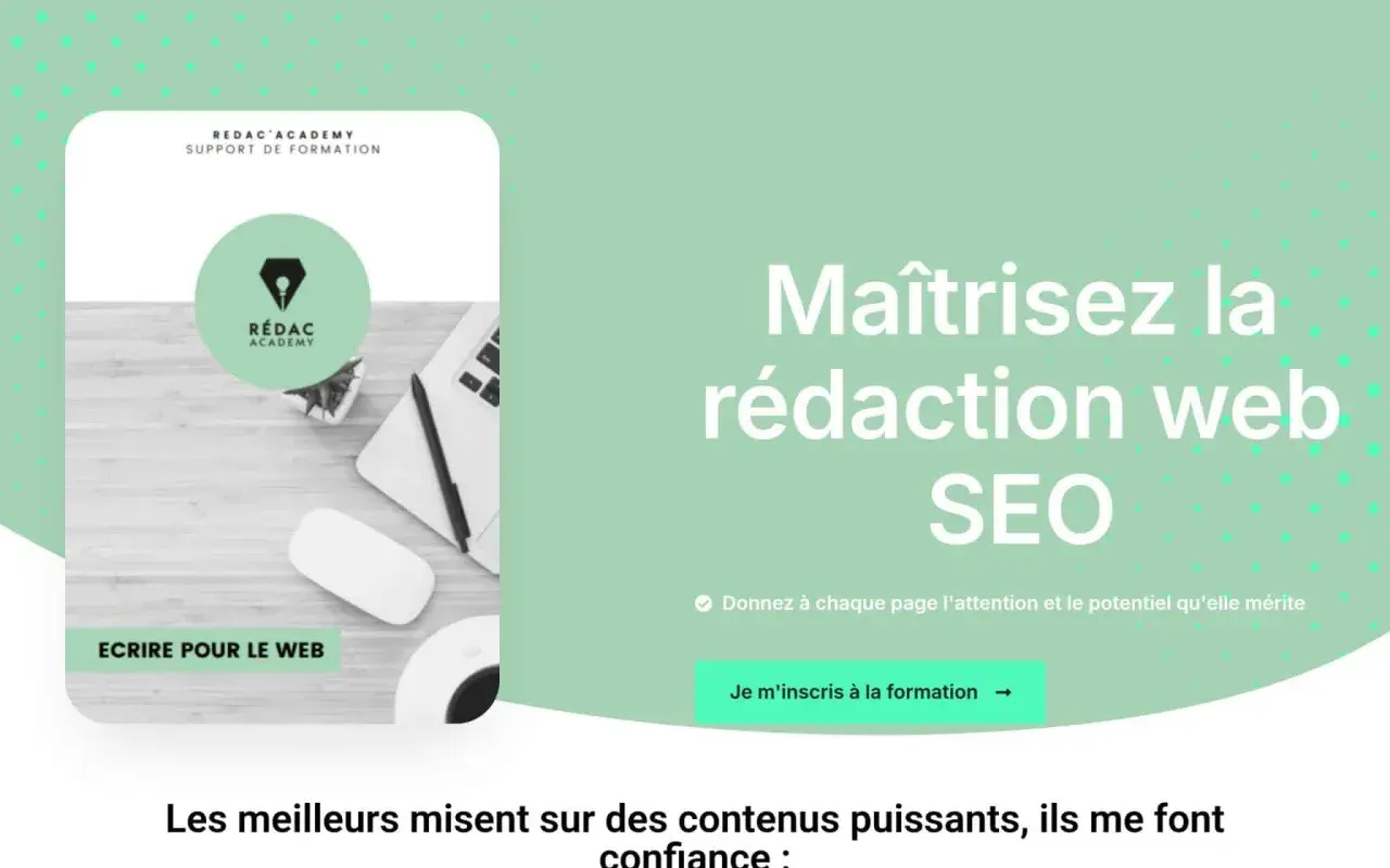 Formation rédacteur web SEO : maîtrisez la rédaction pour le web et donnez à chaque page le potentiel qu'elle mérite.