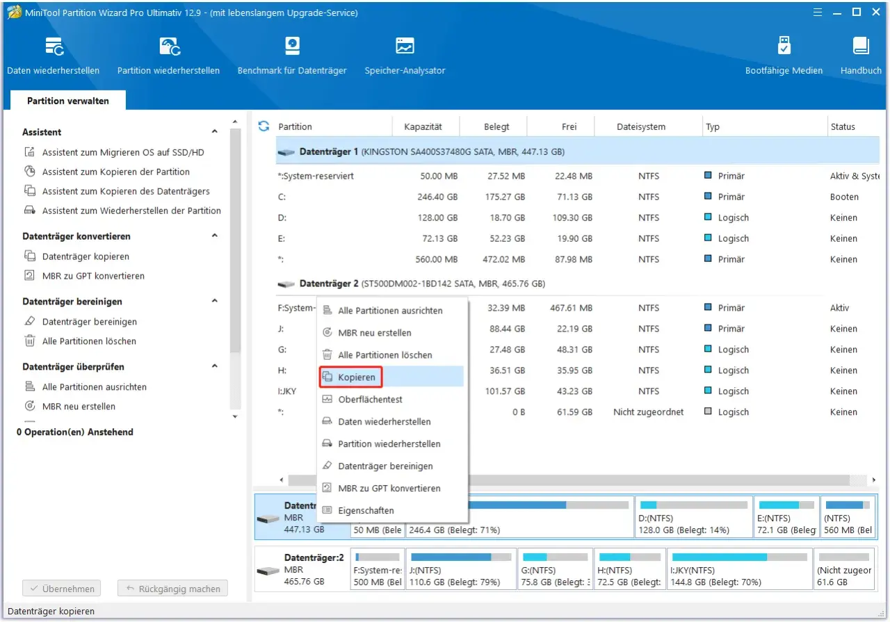 Partition kopieren: MBR-Datenträger mit hoher m2 SSD Geschwindigkeit klonen.