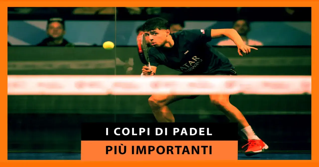 Giovane giocatore di padel in azione, pronto a colpire la palla. Impara i colpi di padel più importanti.