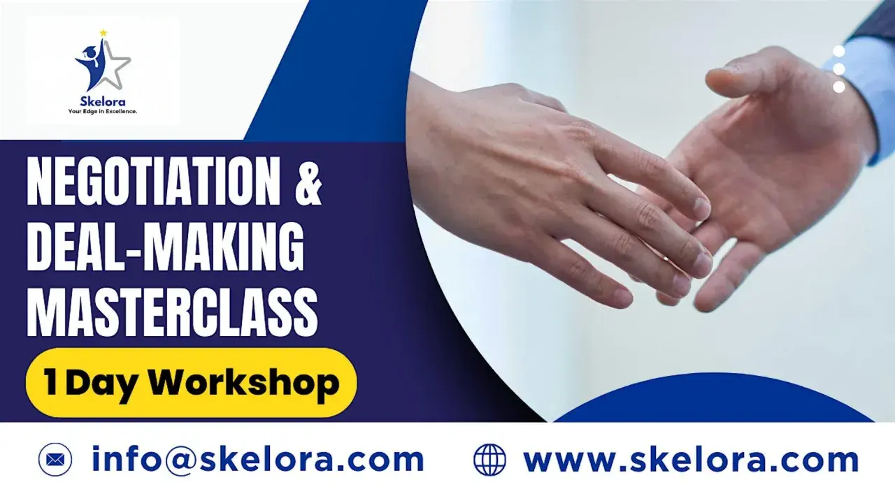 Masterclass on negotiation & deal-making, honing advanced negotiation skills. 1-day workshop by Skelora.