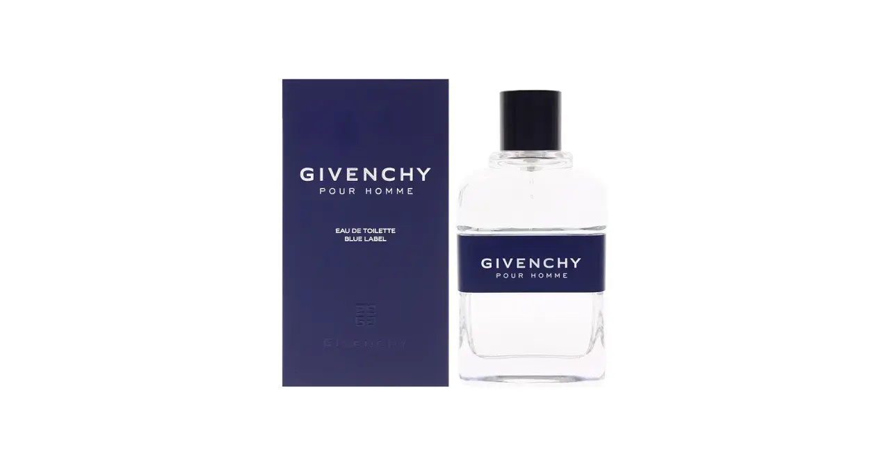 Givenchy Pour Homme Blue Label - elegancki zapach dla mężczyzny, zamknięty w szklanej butelce i granatowym pudełku.