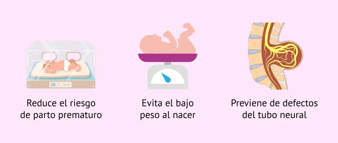 El ácido fólico en el embarazo ayuda a prevenir el parto prematuro, el bajo peso al nacer y defectos del tubo neural.