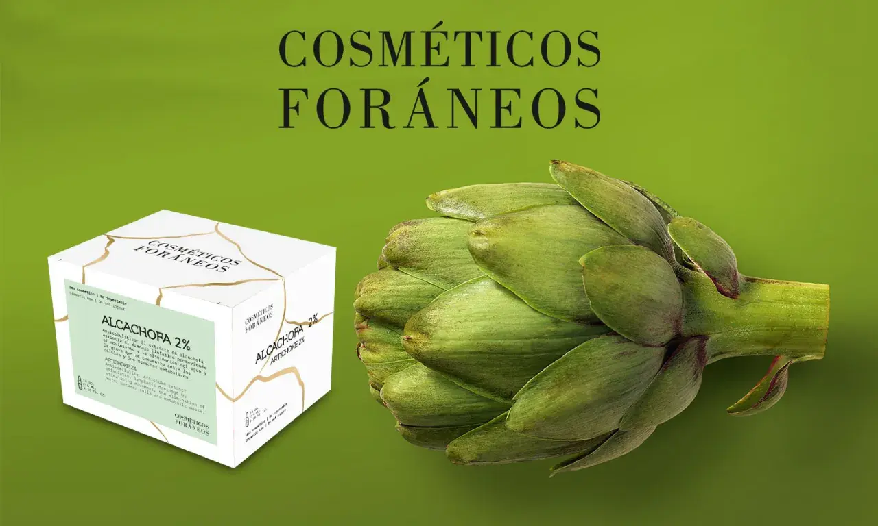 Caja de cosméticos "Foráneos" con alcachofa fresca. El extracto de alcachofa para que sirve: anticelulítico, estimula drenaje y elimina grasa.