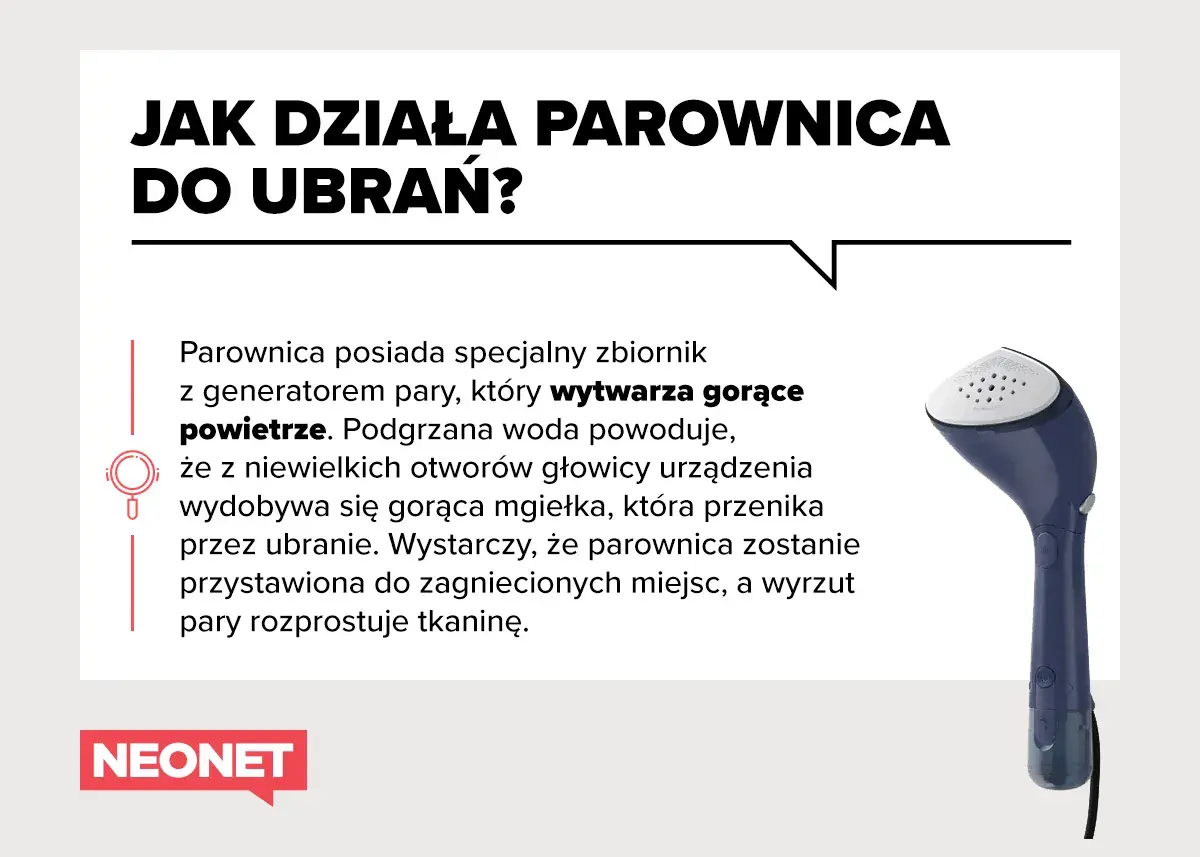Jak prasować parownicą? Urządzenie wytwarza gorącą parę, która przenika tkaninę i rozprostowuje zagniecenia.
