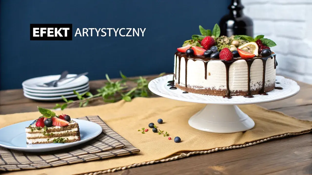 Wyjątkowa dekoracja tortu urodzinowego z owocami i czekoladą. Wygląda apetycznie!