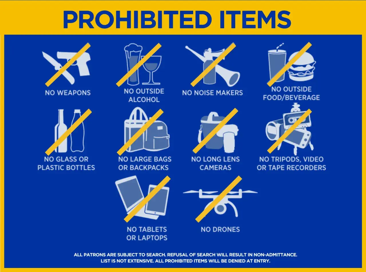 Navigating lost lands requires awareness of prohibited items: no weapons, outside alcohol, noise makers, food/drinks, glass bottles, large bags, long lens cameras, tripods, tablets, laptops, or drones.