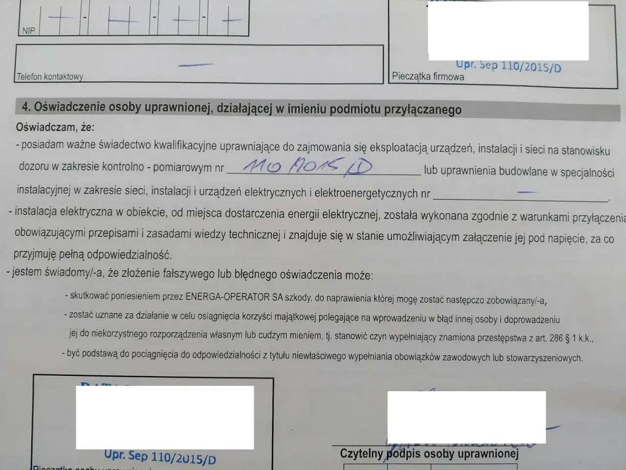 Oświadczenie o gotowości instalacji przyłączanej: jak wypełnić dokument, potwierdzający kwalifikacje i stan instalacji elektrycznej.