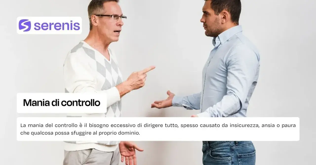 Due uomini discutono animatamente. Uno punta il dito, mostrando la sua mania del controllo.