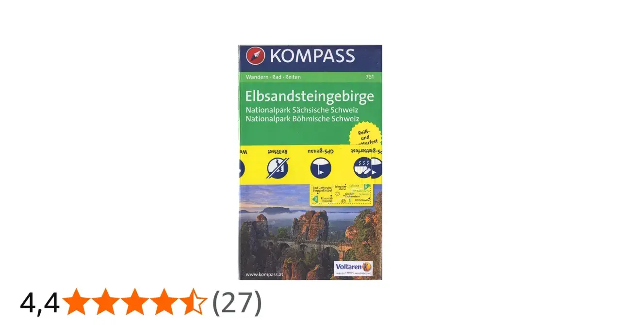 Wanderkarte Elbsandsteingebirge, Nationalpark Sächsische Schweiz und Böhmische Schweiz. Perfekt für Touren in der **czeska szwajcaria**.