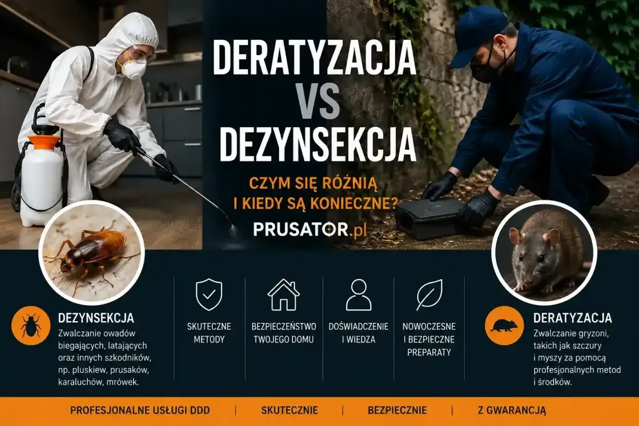 Deratyzacja vs dezynsekcja: zwalczanie gryzoni i owadów. Profesjonalne usługi DDD.