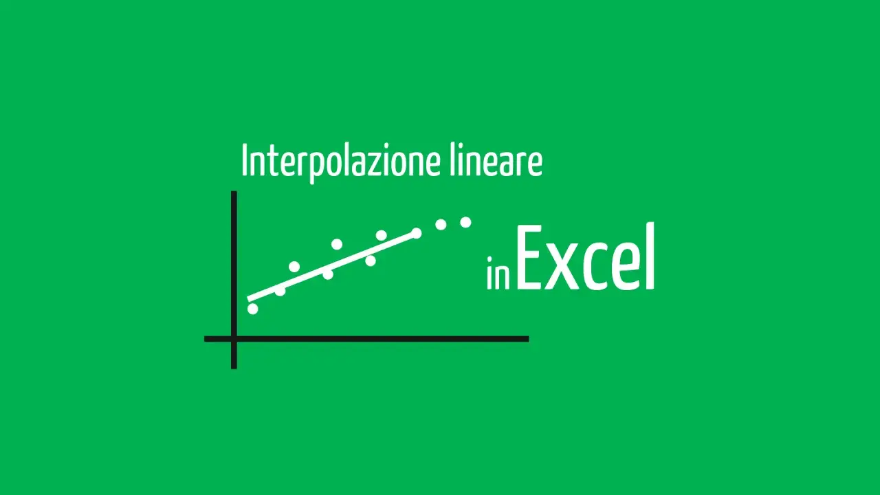Grafico con punti e linea che illustra l'interpolazione lineare in Excel.