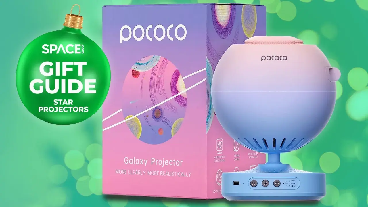 Uroczy projektor kosmosu Pococo w pastelowych kolorach, idealny do stworzenia magicznej atmosfery.