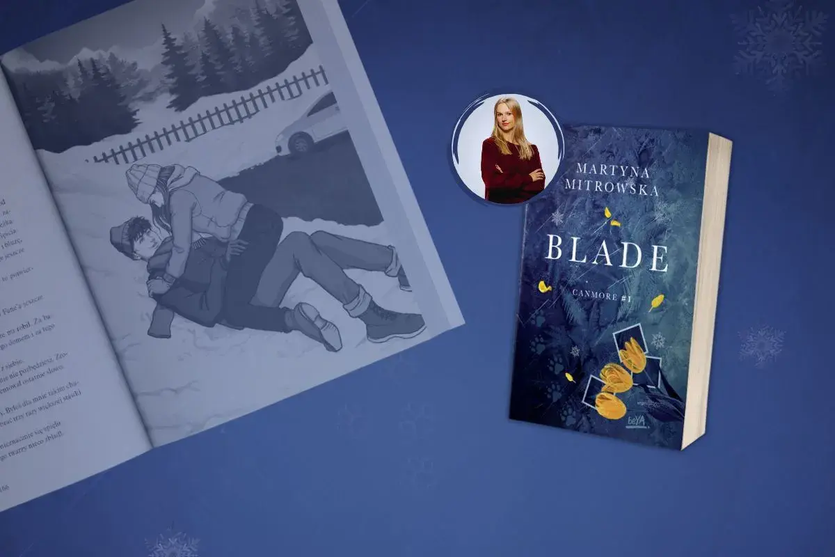 Ilustracja z książki i okładka "Blade" Marty Mitrowskiej. Jak znaleźć wydawcę dla debiutanckiej powieści fantasy w 2026 roku?