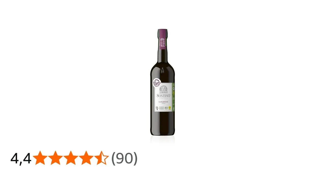Flasche Sontino Sangiovese, ein rotwein mit wenig tannin. Bio & Vegan zertifiziert.