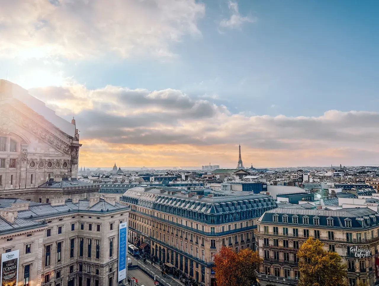 Dachlandschaft von Paris mit Eiffelturm im Hintergrund. Tolle Paris Tipps für deinen nächsten Städtetrip!