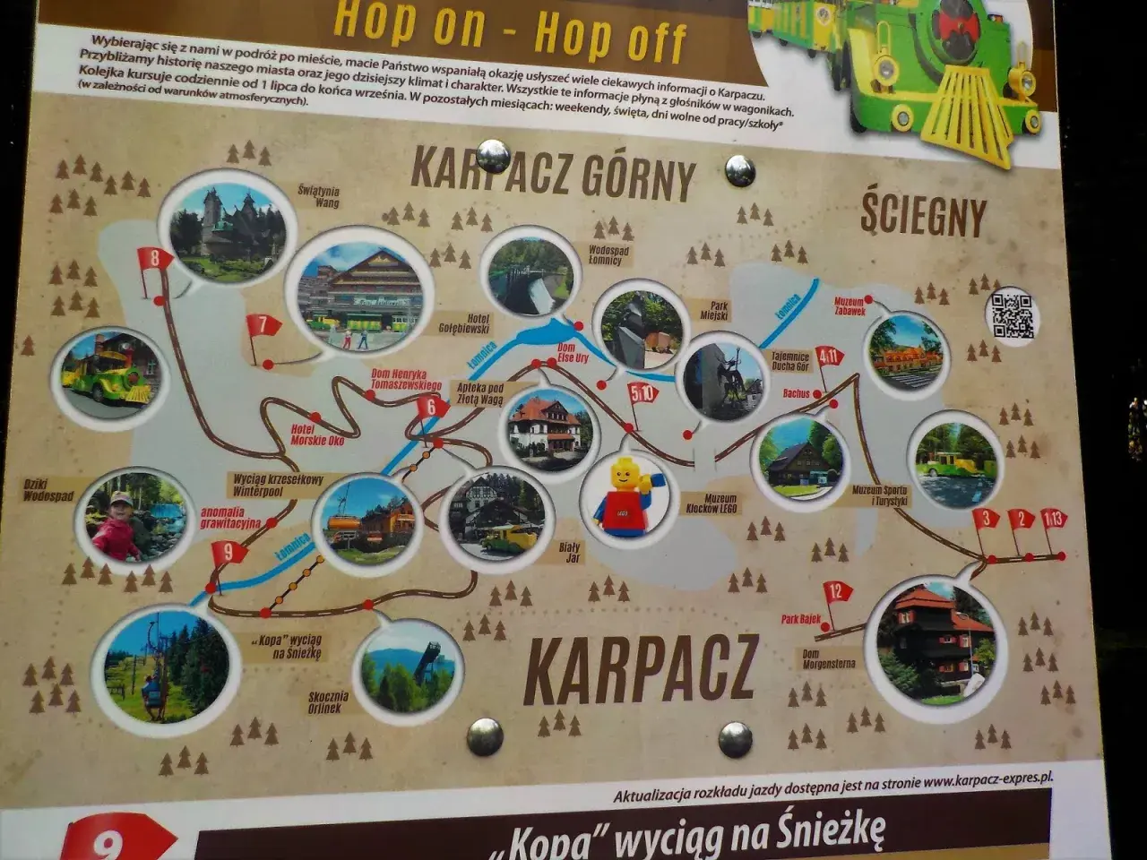 Mapa atrakcji Karpacza: Świątynia Wang, Muzeum Klocków LEGO, wyciągi i inne karpackie cuda.