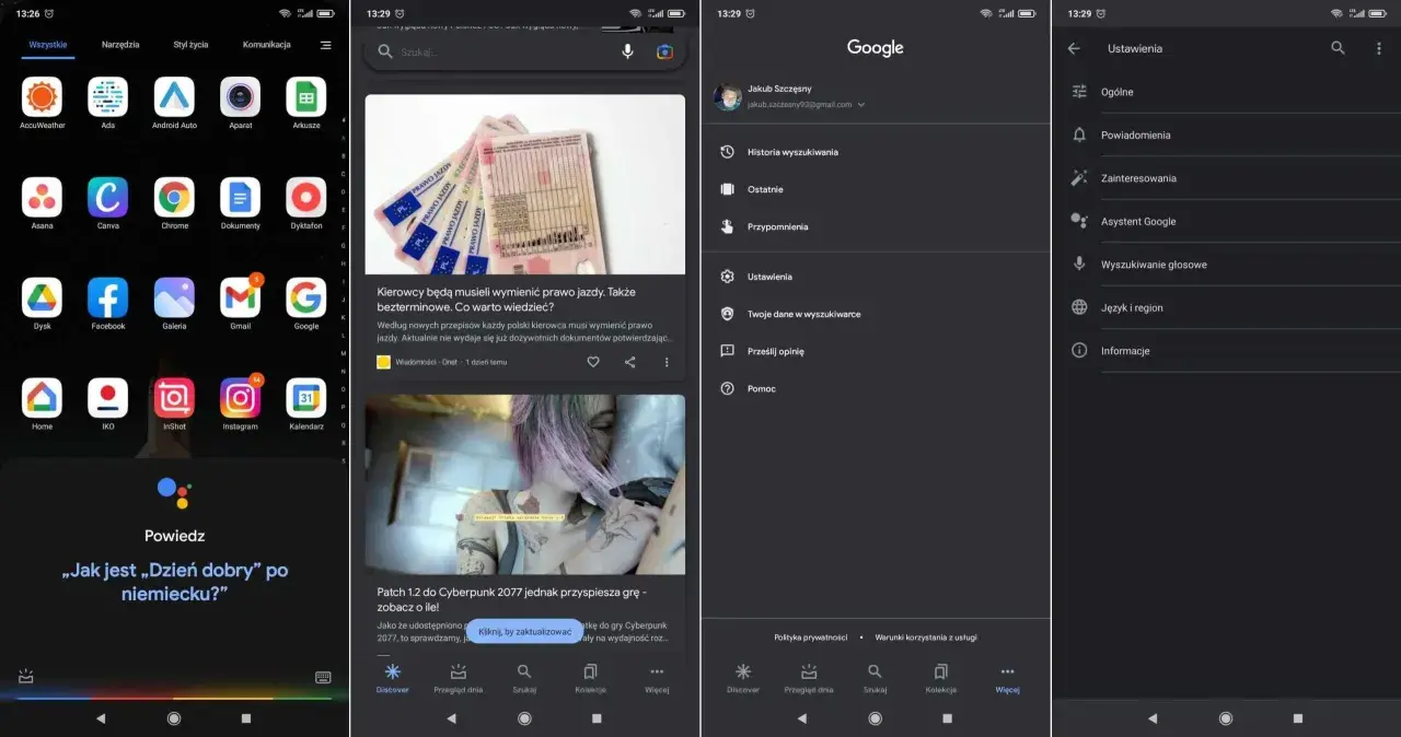 Jak włączyć Asystenta Google? Na ekranie głównym telefonu wybierz ikonę Google, a następnie "Ustawienia" i "Asystent Google".