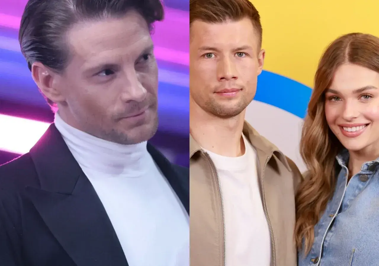 Sebastian Fabijański z partnerką, uśmiechnięci i blisko siebie.