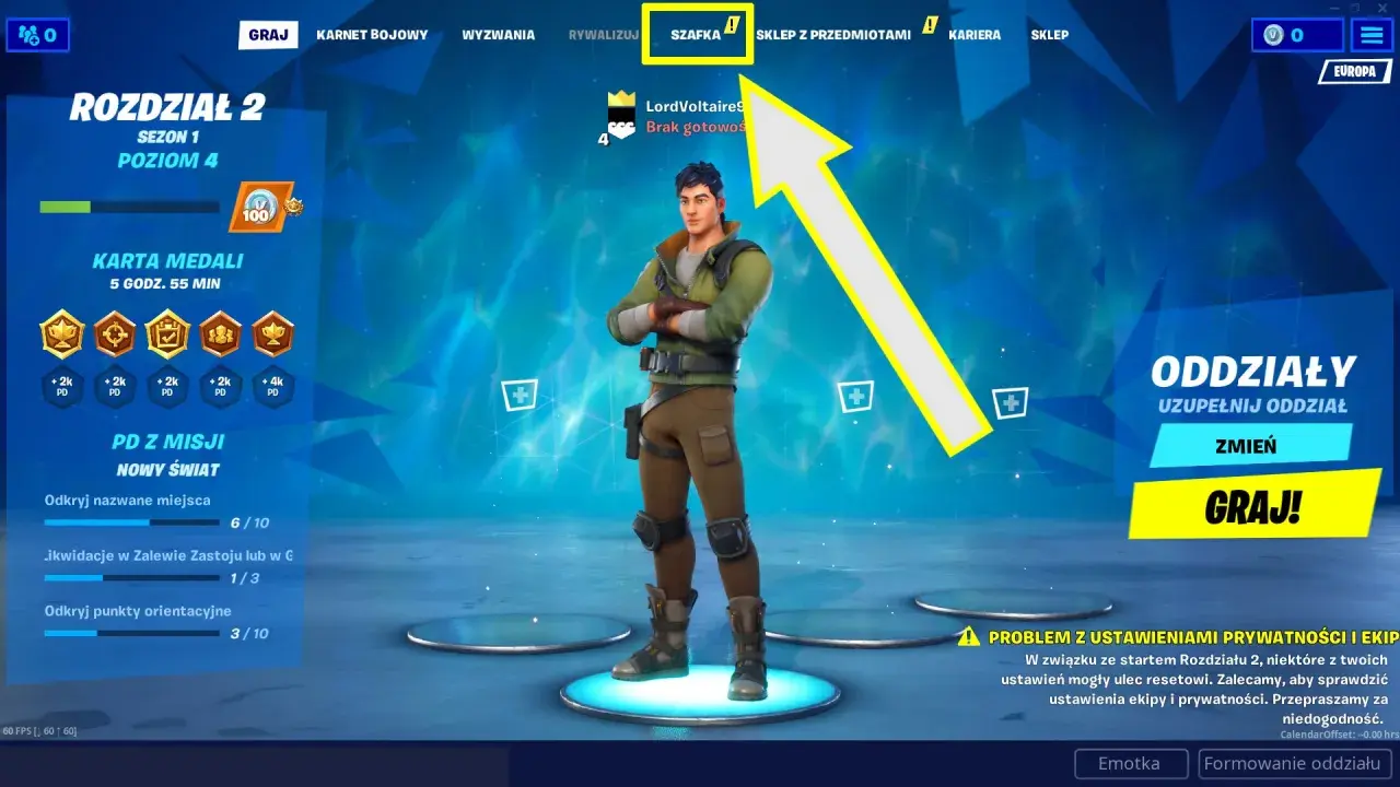 Jak zmienić postać w Fortnite? Kliknij "Szafka", by zobaczyć dostępne skórki i zmienić wygląd swojej postaci.