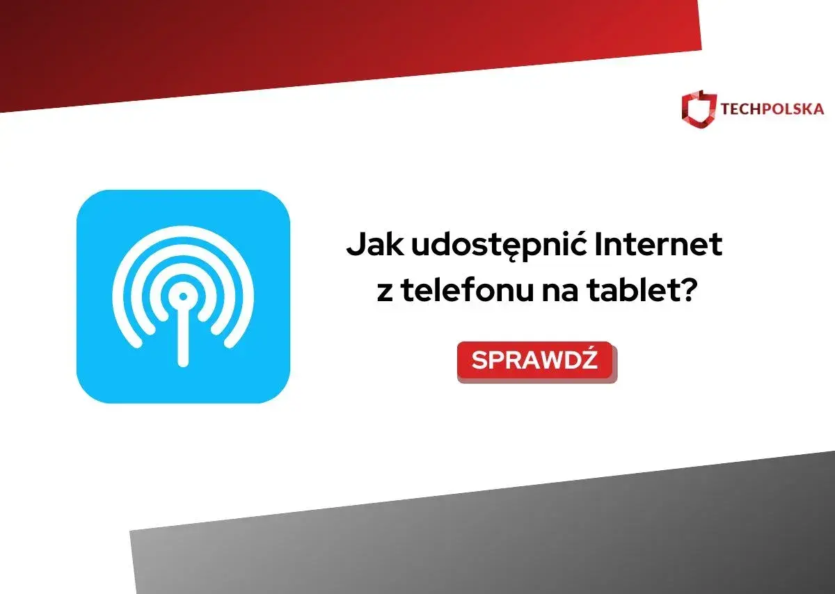 Dowiedz się, jak udostępnić internet z telefonu na tablet. Ikona sygnału Wi-Fi i przycisk "Sprawdź".