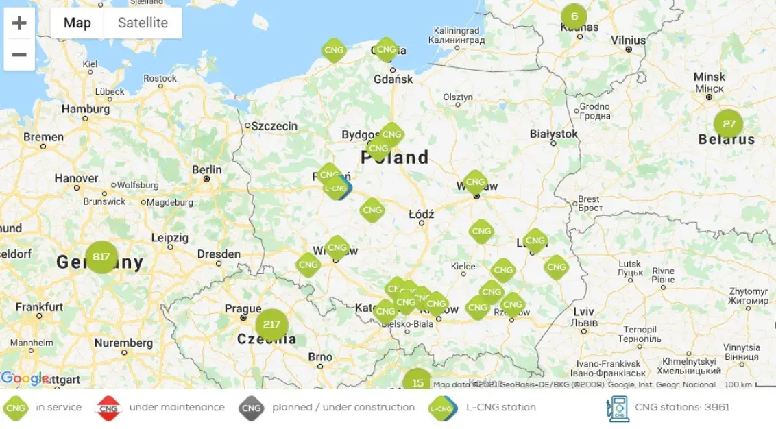 Stacje CNG w Polsce - Gdzie tankować CNG