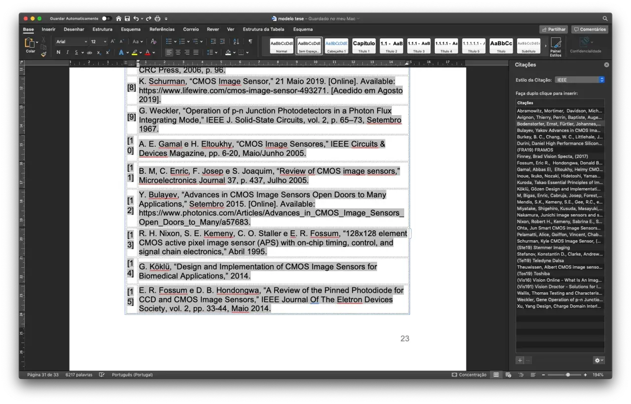 Fragment tekstu z bibliografią w programie Word, z widocznymi odnośnikami i tytułami.