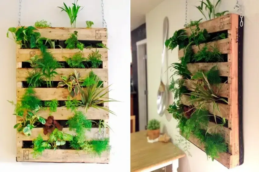 Zielona ściana DIY: Ogród wertykalny z palet i butelek poradnik