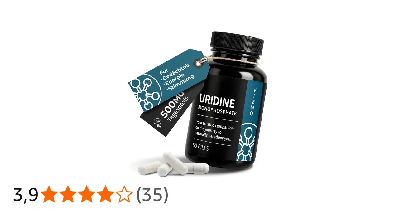 Flasche Uridinmonophosphat, 500mg Tagesdosis, für Gedächtnis, Energie, Stimmung. Gute uridinmonophosphat erfahrungen.