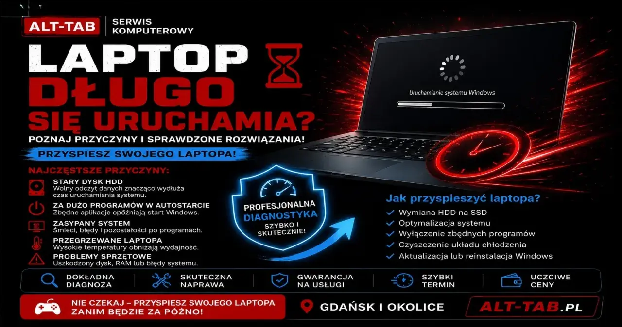 Twój laptop z Windows 10 uruchamia się długo? Poznaj przyczyny i przyspiesz go! Profesjonalna diagnostyka i skuteczne rozwiązania.