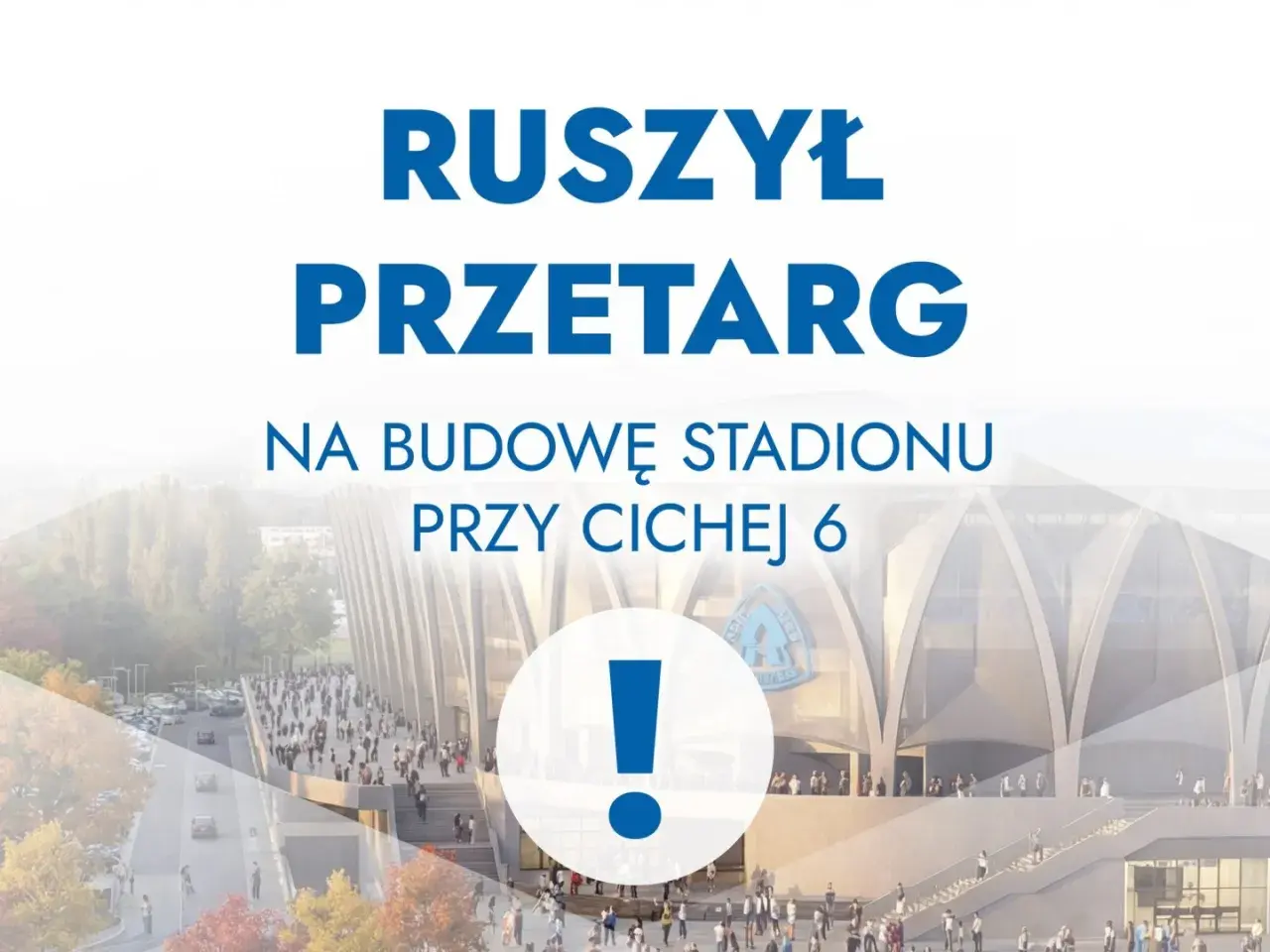 Ruszył przetarg na budowę nowego stadionu Ruchu Chorzów przy Cichej 6. Wizualizacja nowoczesnego obiektu.