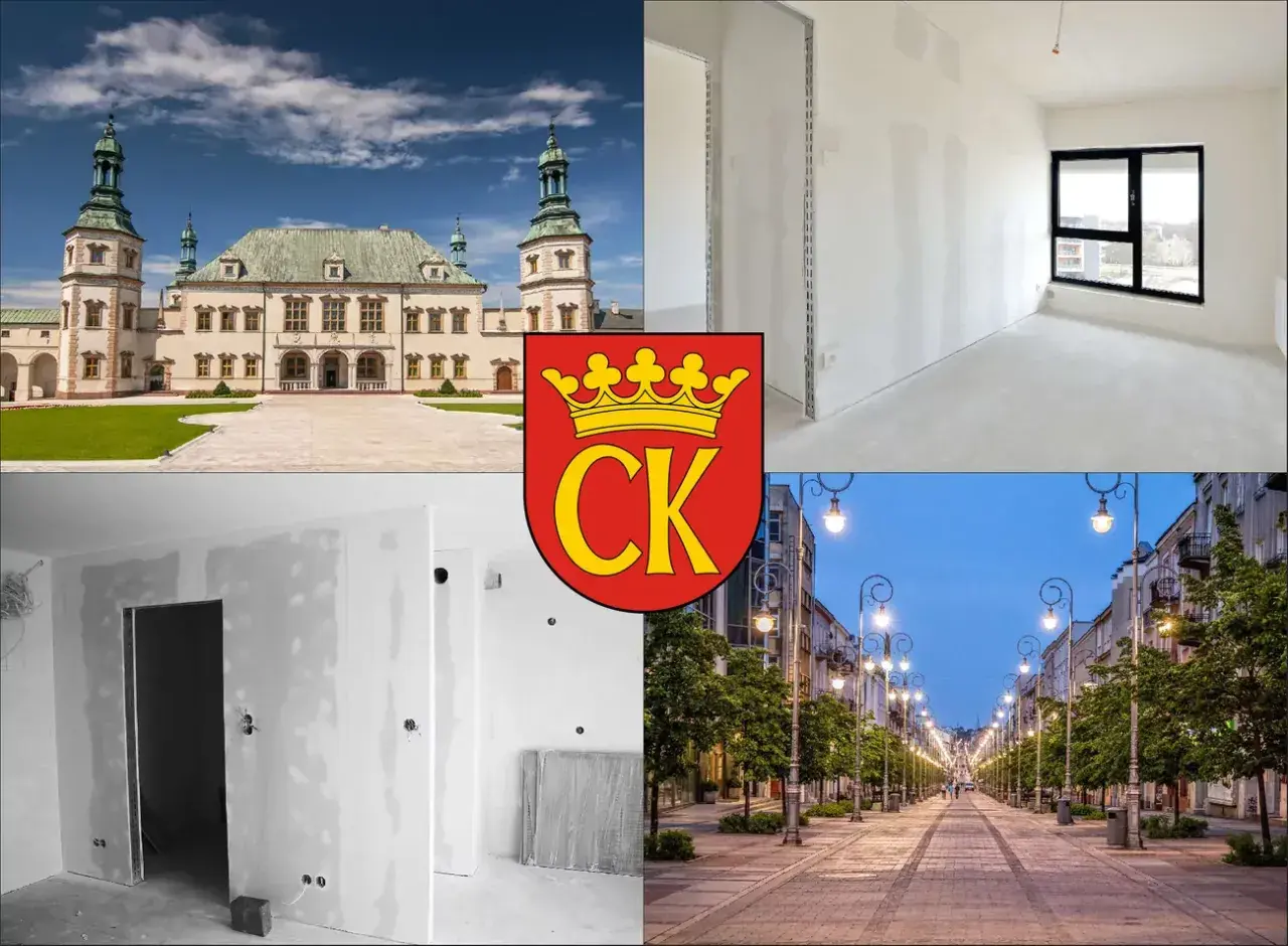 Kielce: Pałac, budowa, herb miasta i ulica Sienkiewicza.