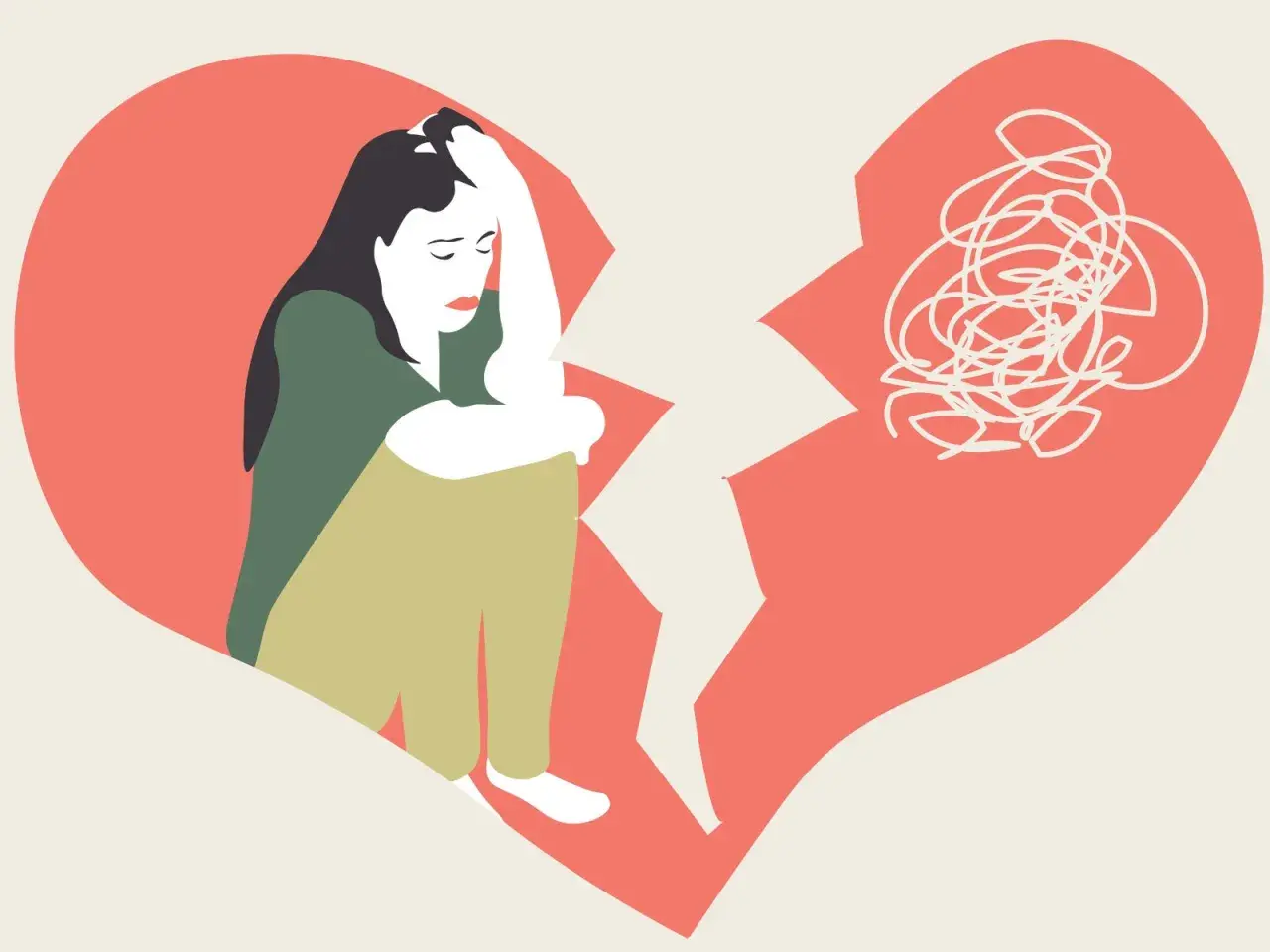 Cuore spezzato, lei piange. Nonostante ci siamo lasciati, il desiderio ci lega ancora.