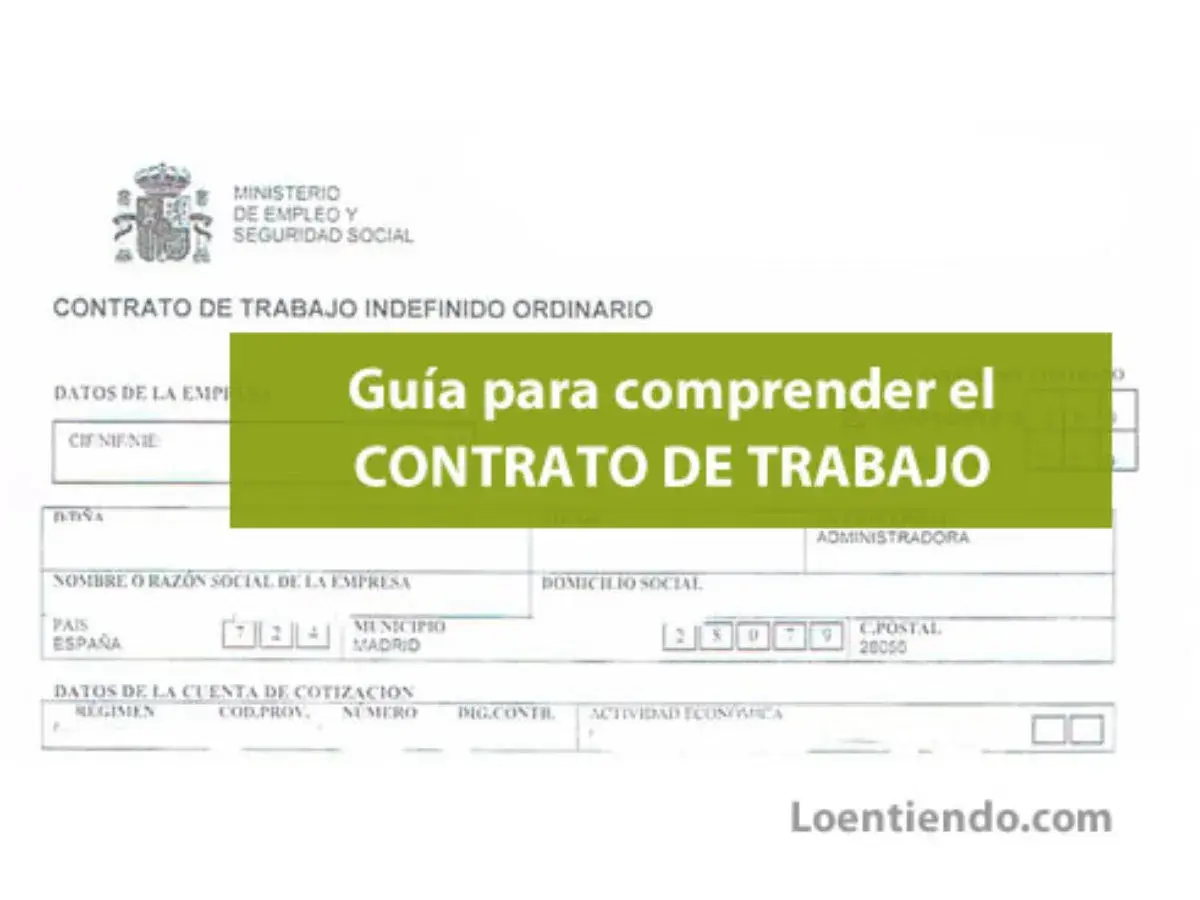 Guía para comprender el contrato de trabajo, un documento oficial del Ministerio de Empleo y Seguridad Social donde se firma un contrato de trabajo.