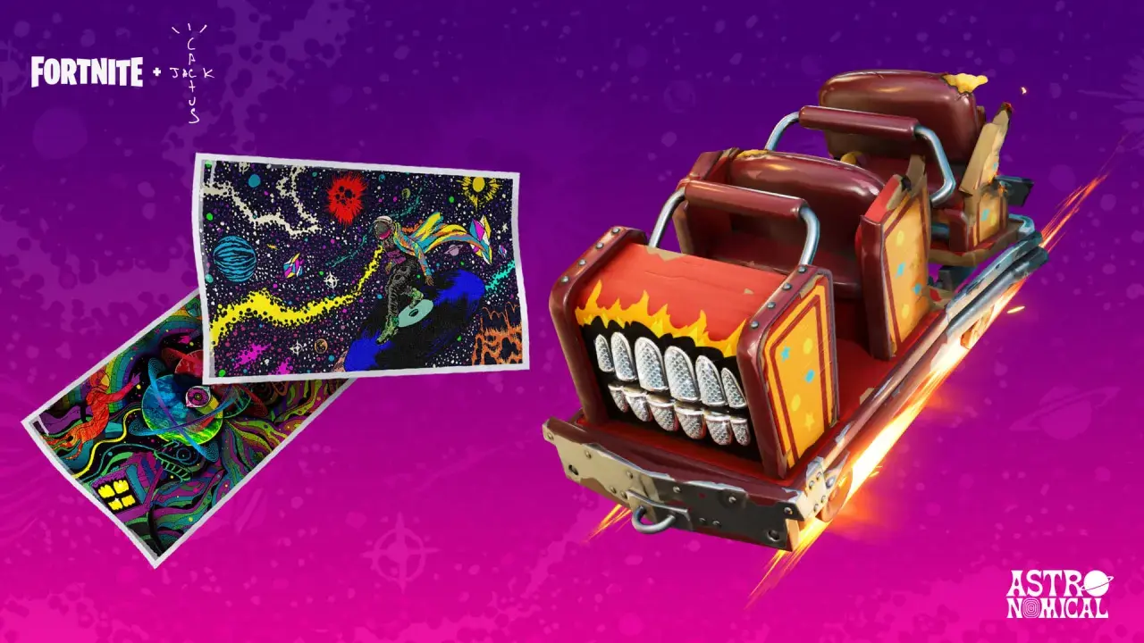 Kosmiczny wózek z zębami i grafiki z motywem astronauty. Czy Travis Scott wróci do Fortnite?