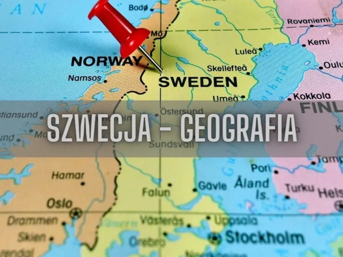 Mapa pokazuje Szwecję, Norwegię i Finlandię. Czerwony pinezka zaznacza Szwecję, sugerując pytanie: czy Szwecja ma dostęp do Morza Północnego?