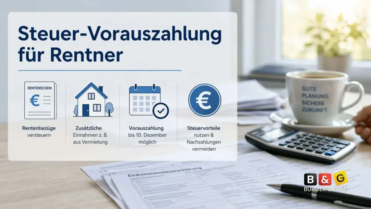 Steuer-Vorauszahlung für Rentner: Renten versteuern, Nebeneinkünfte berücksichtigen, Fristen beachten. Einspruch gegen Vorauszahlung möglich.
