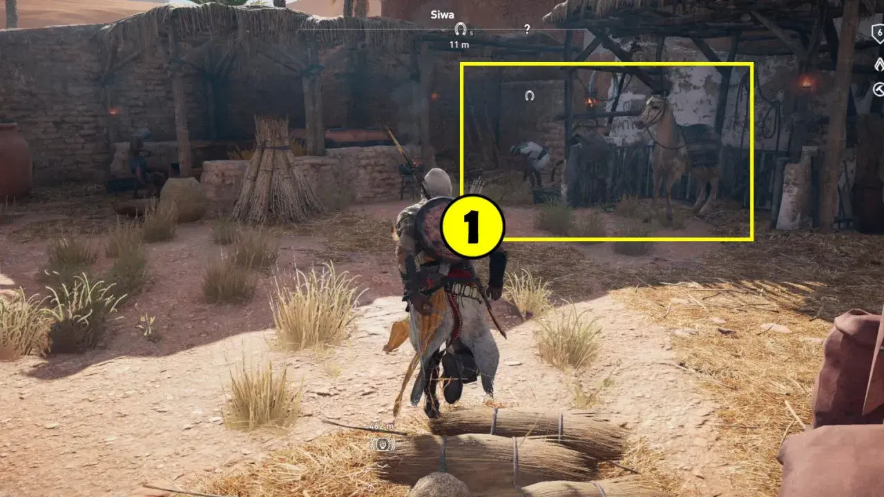 Bayek w Assassin's Creed Origins poradnik. Wskazówka 1: koń w stajni.
