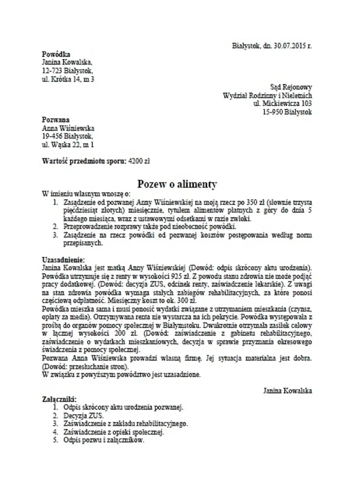 Jak napisać pozew o alimenty na siebie? Krok po kroku do sukcesu