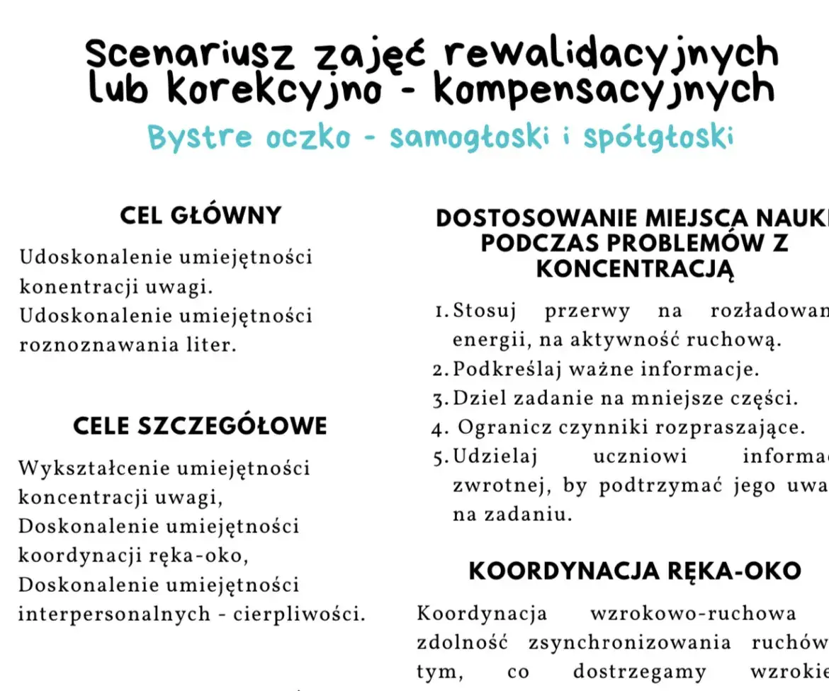 Jak przygotować konspekt zajęć korekcyjnych - kompletny poradnik
