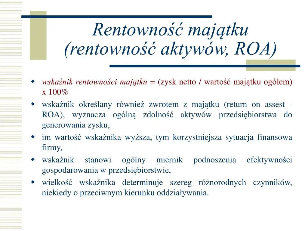 Jak rentowność majątku wpływa na sukces finansowy firmy?
