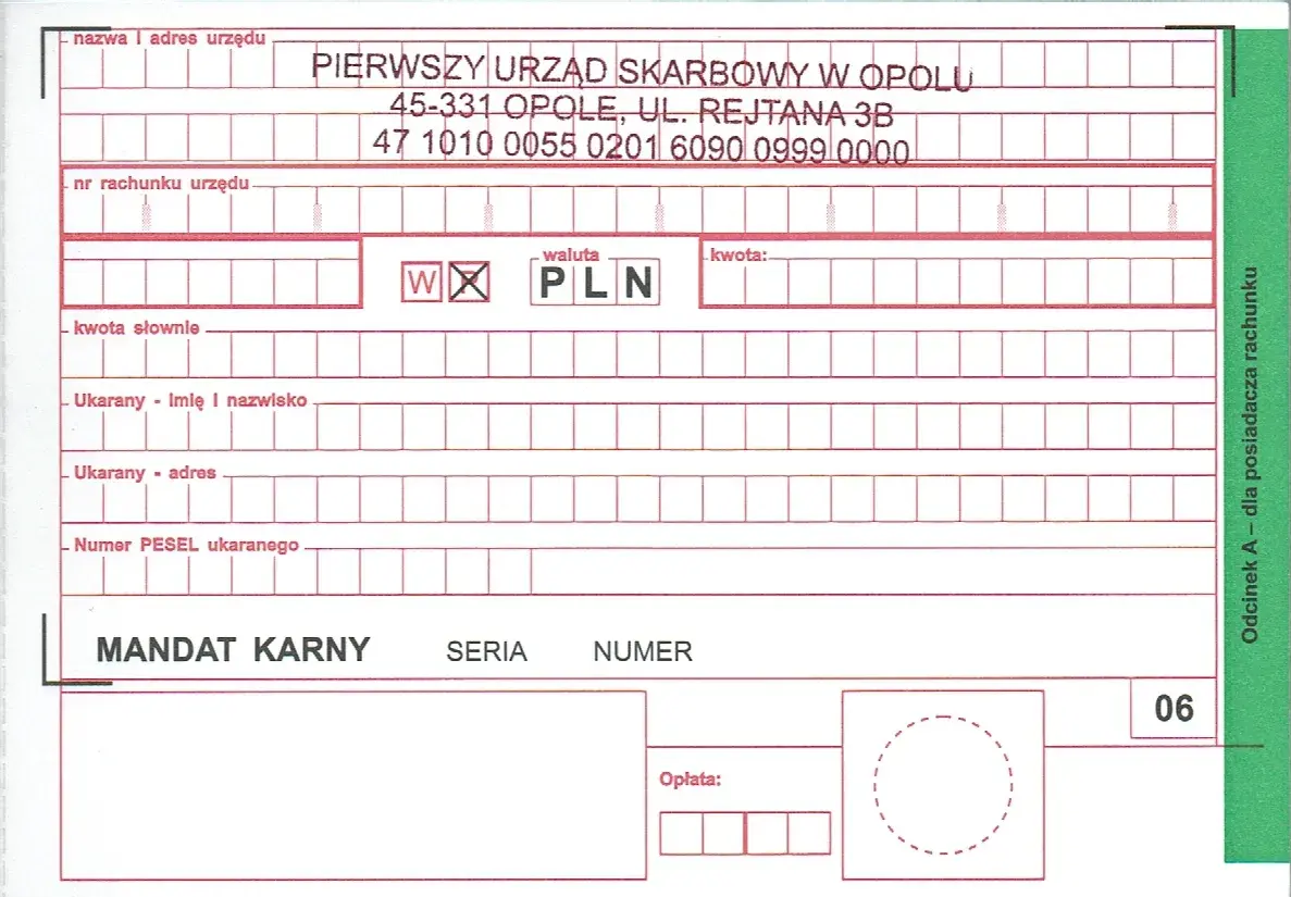 Jaki symbol formularza wpisać przy przelewie za mandat - poradnik płatności