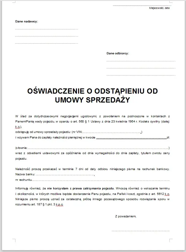 Odstąpienie od umowy kupna samochodu: Kiedy i jak to zrobić?